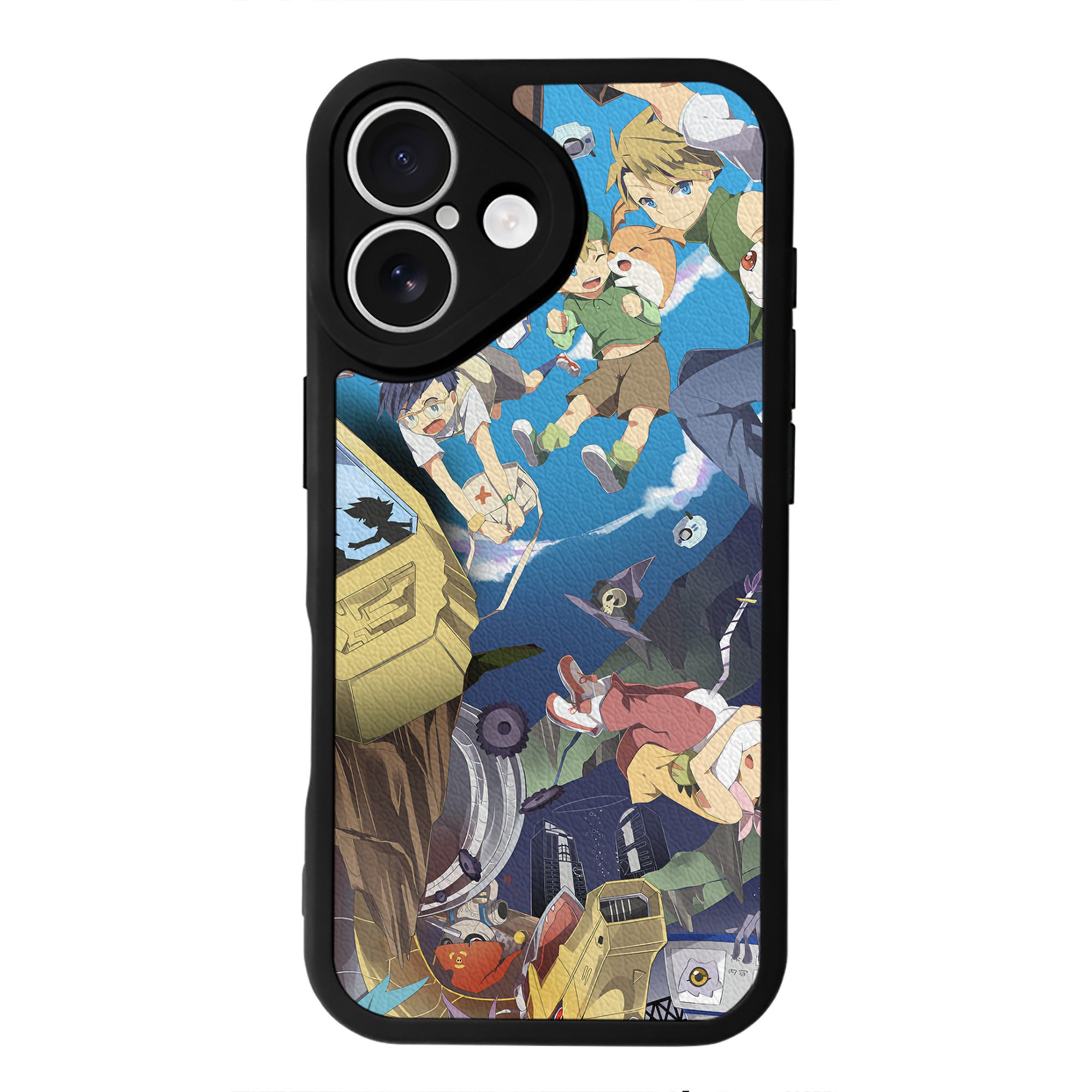 （画像用） Digimon デジタルモンスター/デジモン 【iPhone 16シリーズ対応】シリコンスマホケース（レザー調） 材質：シリコン